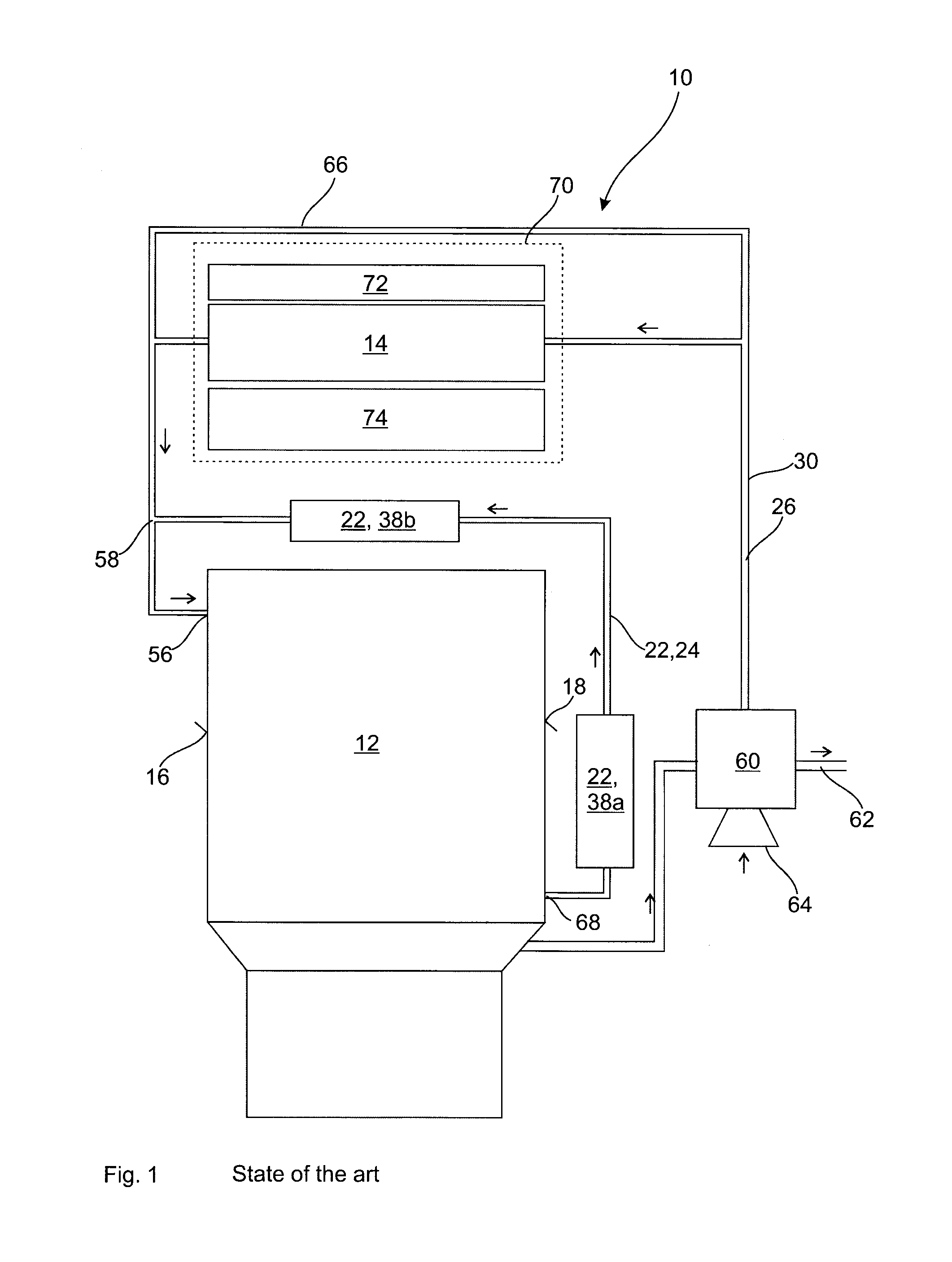 Engine arrangement with charge air cooler and egr system