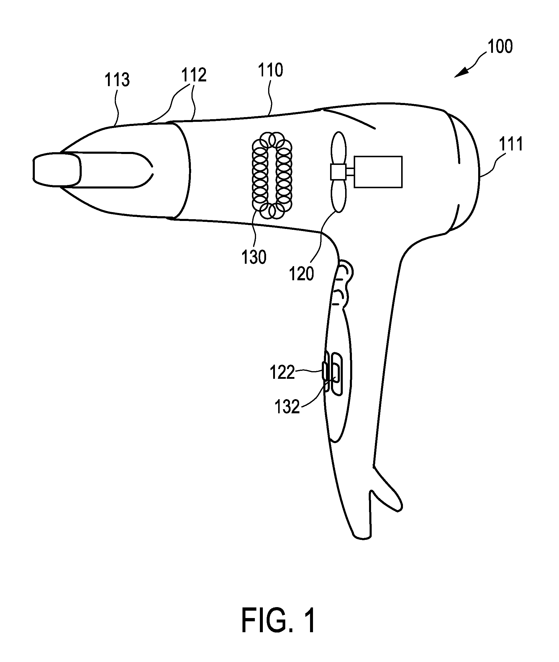 Hair dryer with air outlet arrangement