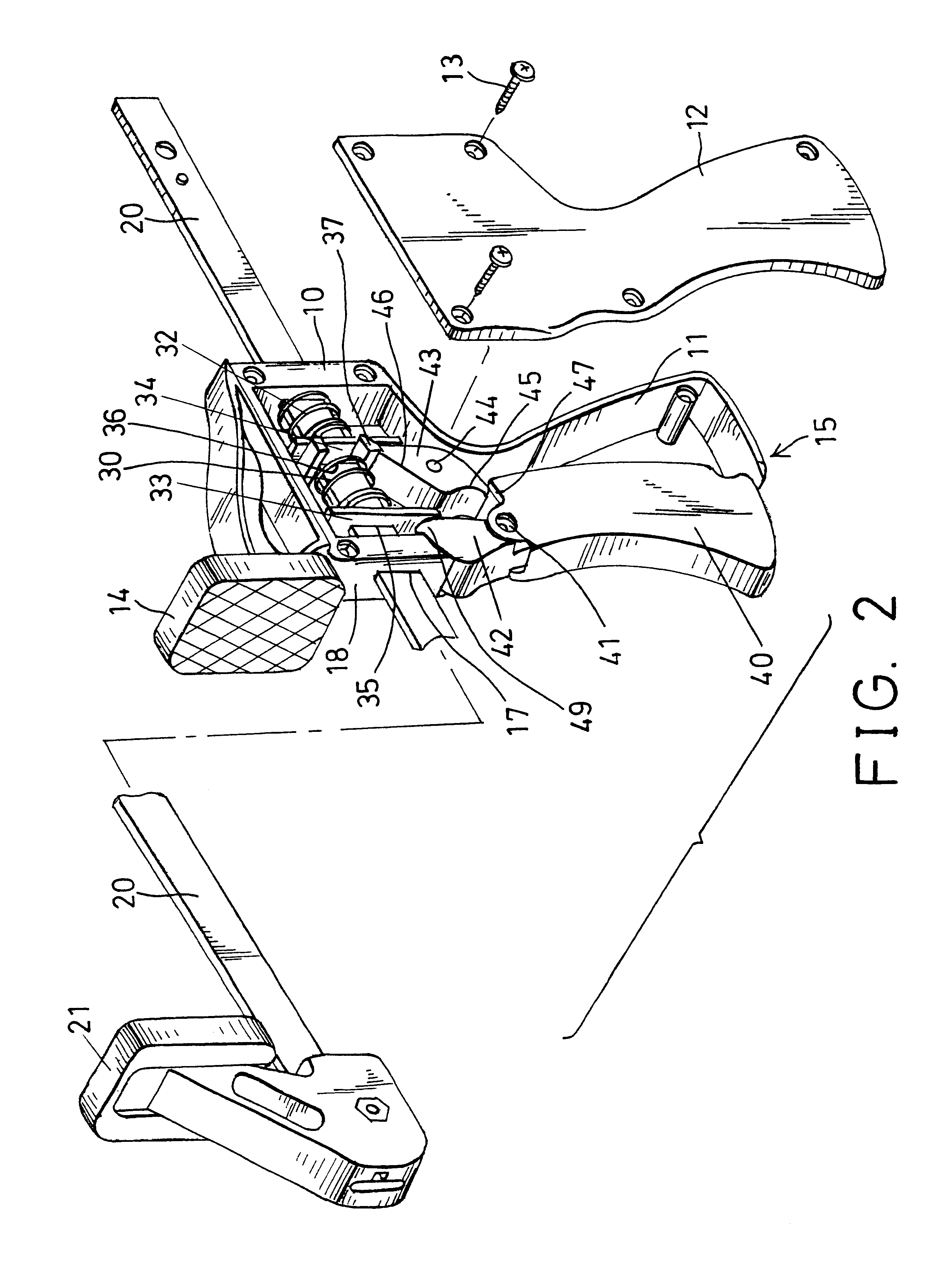 Clamping device having indirect driving mechanism