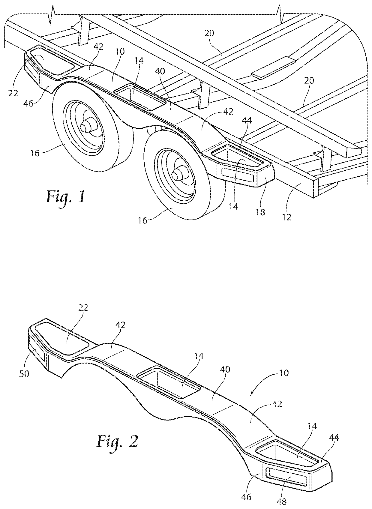 Trailer fender with storage area