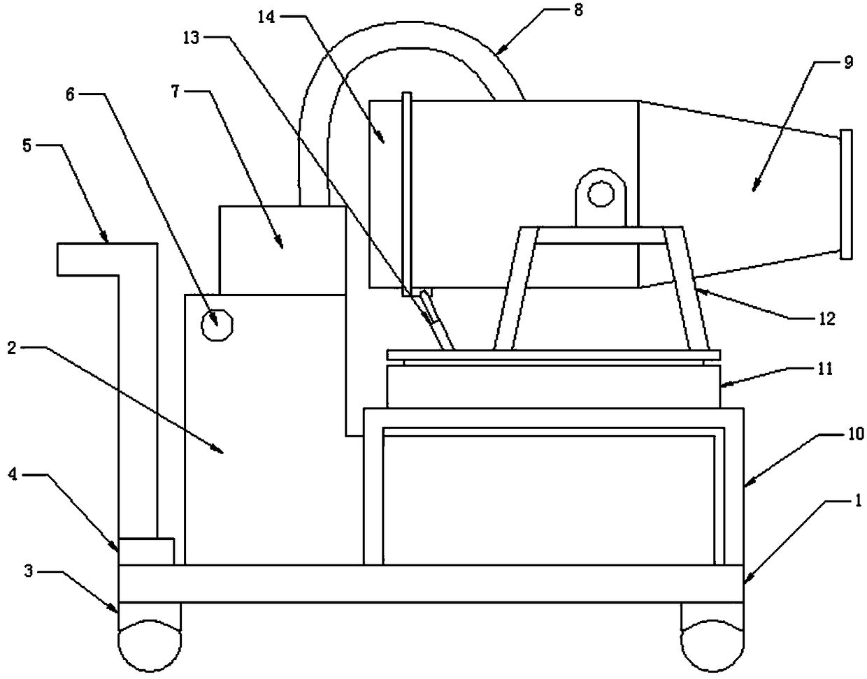 Dust-removing device with spray heads