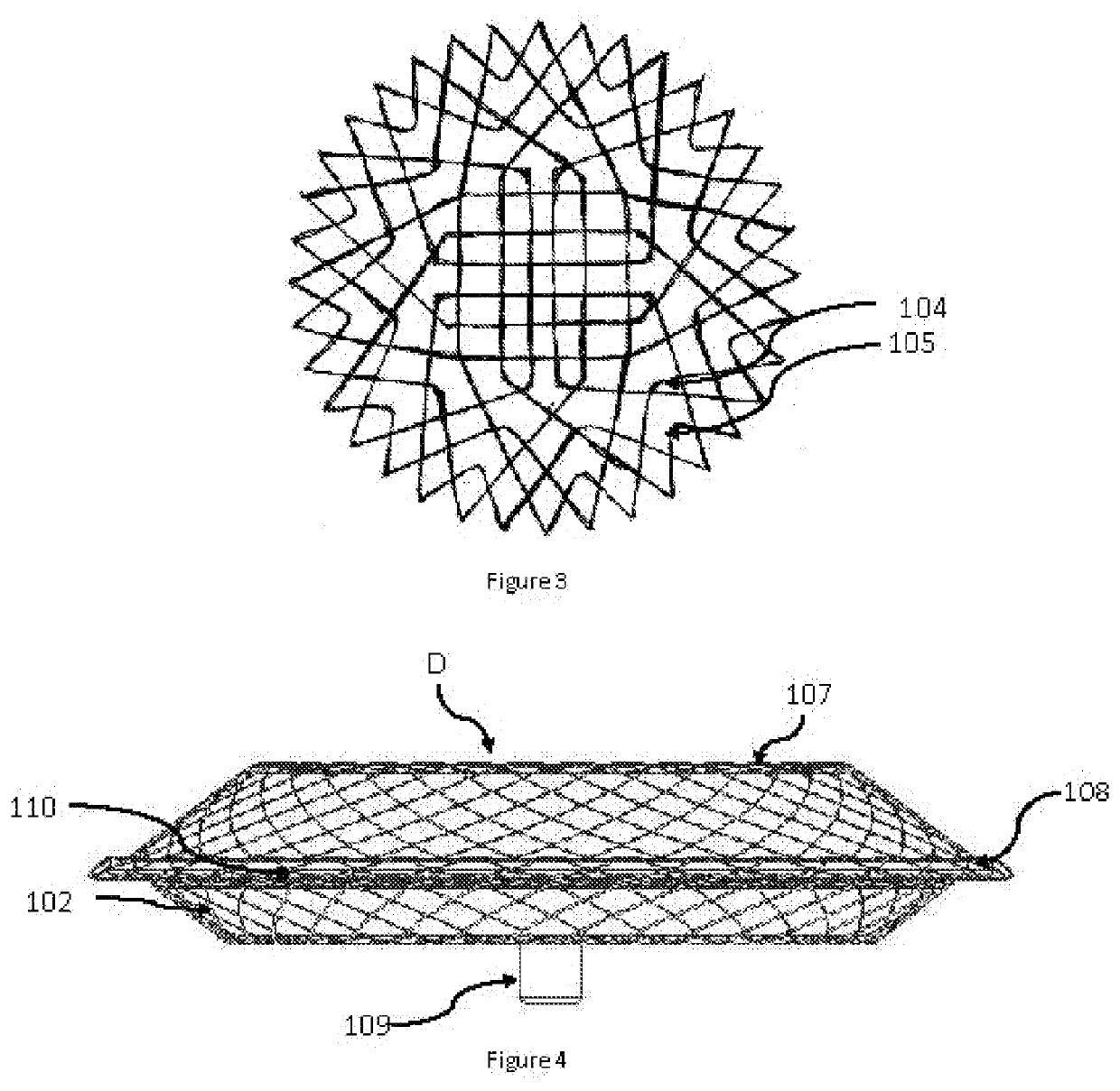 Implantable atrial septal defect occlusion device with woven central section on left atrial flange