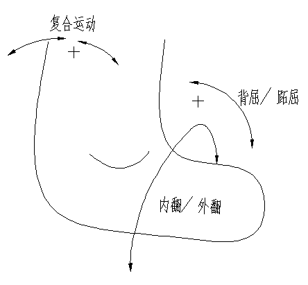 Auxiliary ankle recovering device with sphere-pin pairs