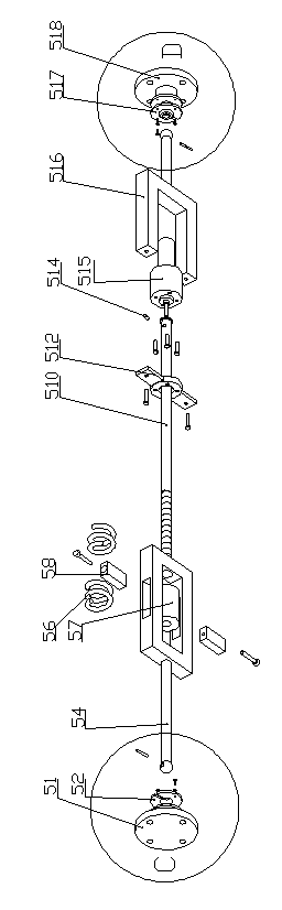 Auxiliary ankle recovering device with sphere-pin pairs