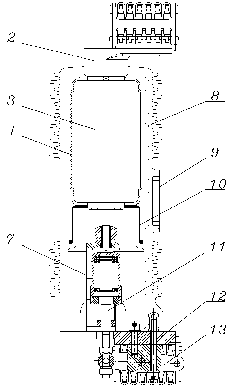 High voltage isolation vacuum circuit breaker embedded pole