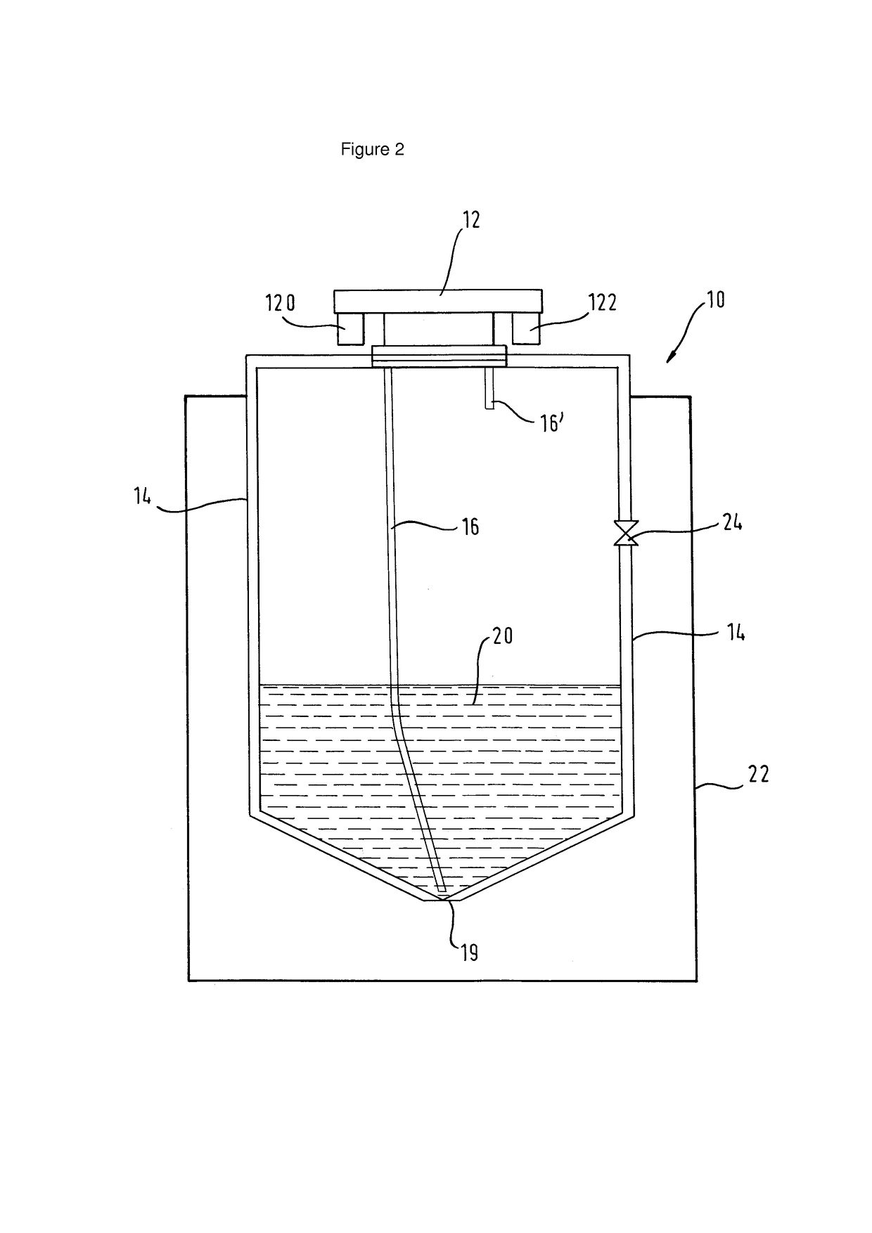 Concentrate container having supporting elements