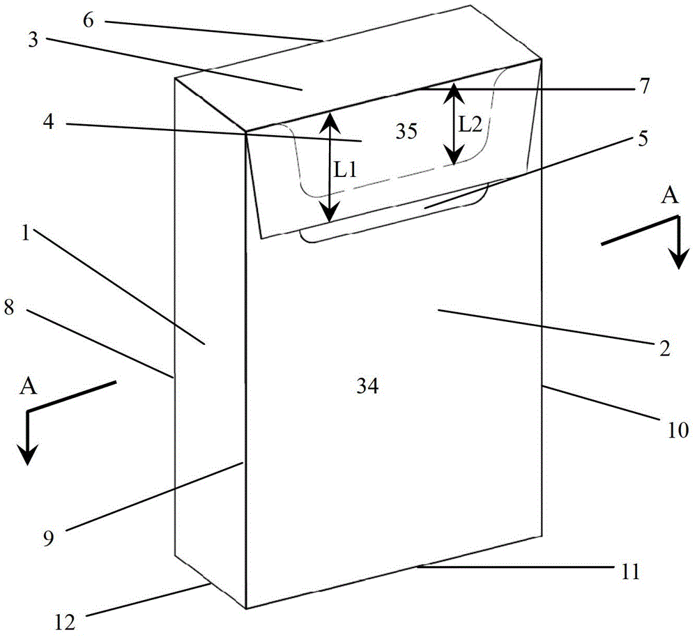 Packaging paper for forming straight packaging of cigarette packaging box, forming method and using method