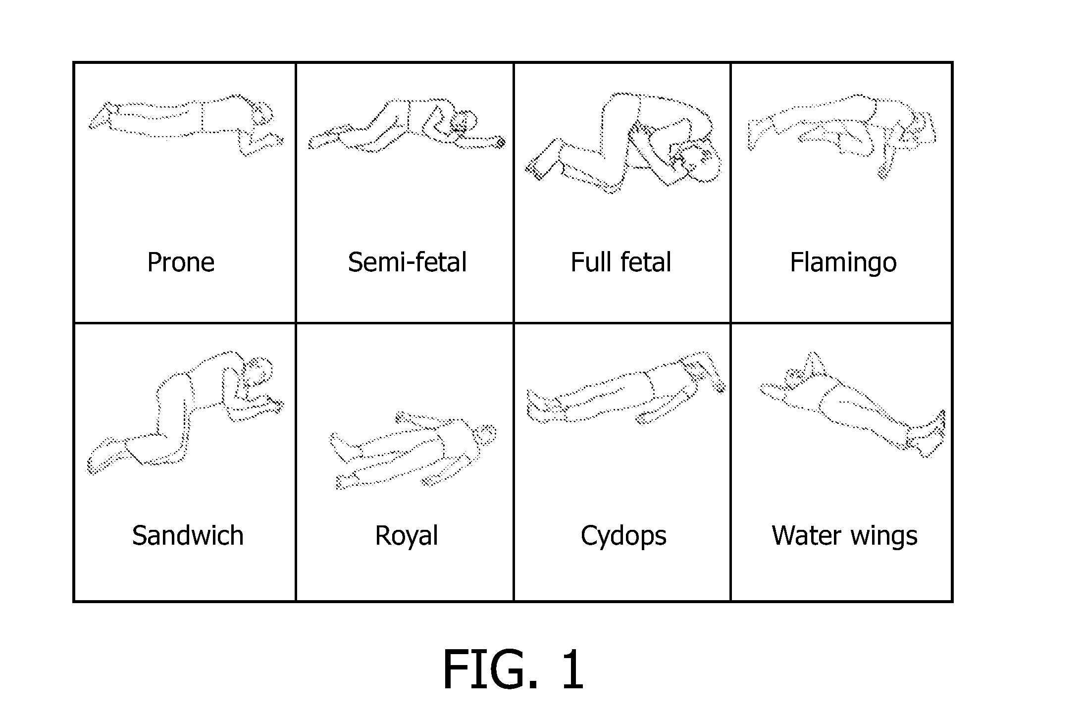 Apparatus and method for the detection of the body position while sleeping