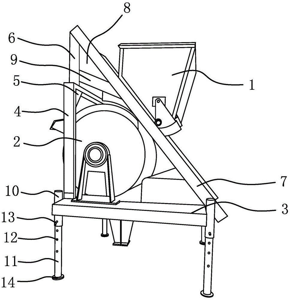 Rack for concrete mixer