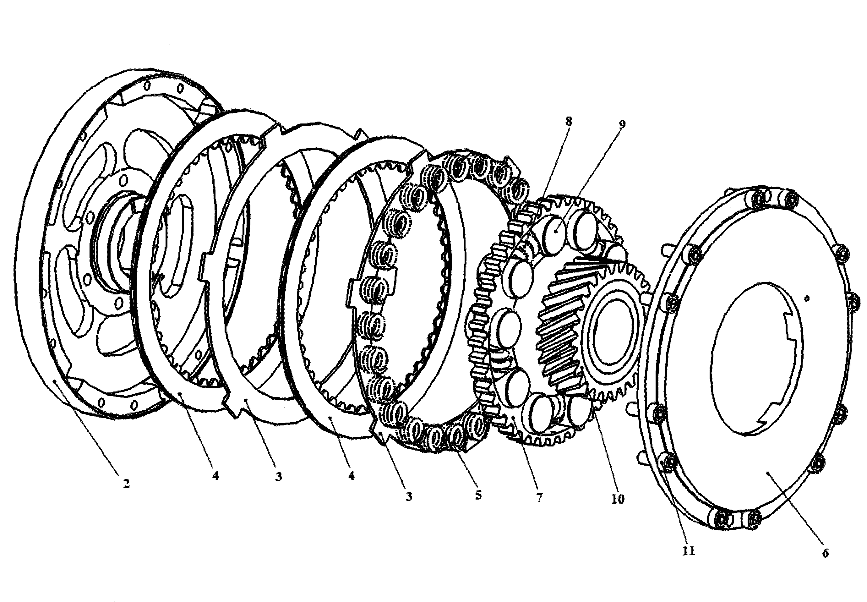 Aviation piston type engine driving torsional damper