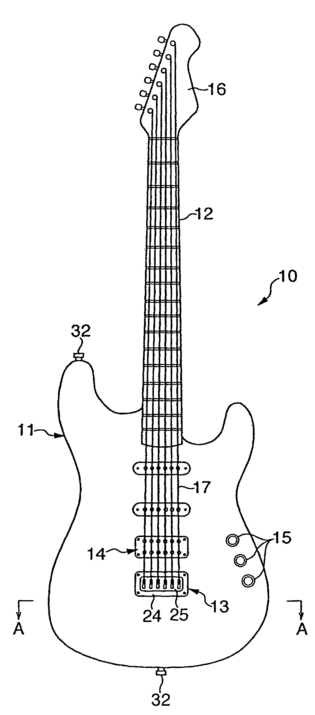 Body structure of stringed instrument