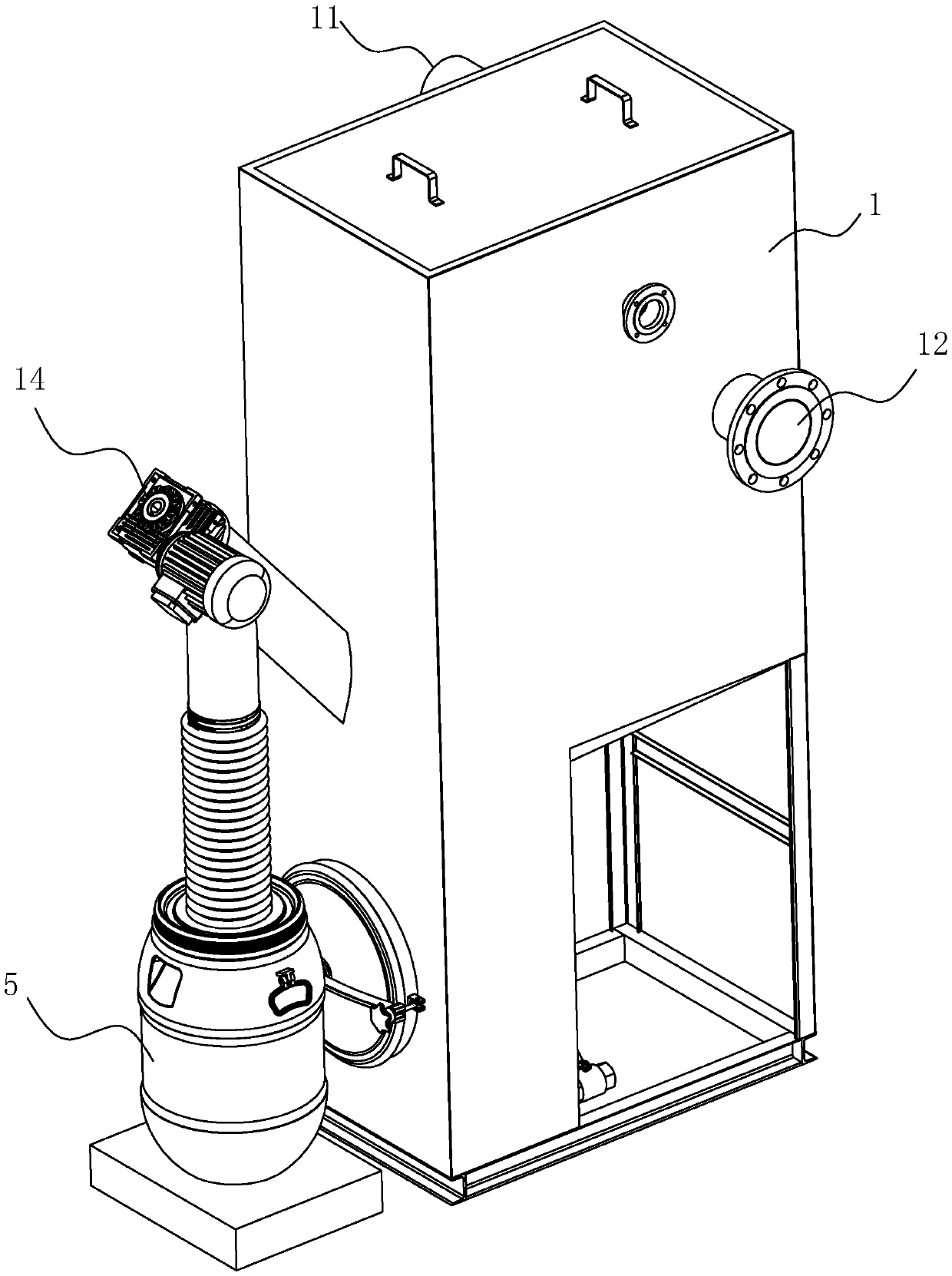 Solid-liquid separation device for catering kitchen sewage