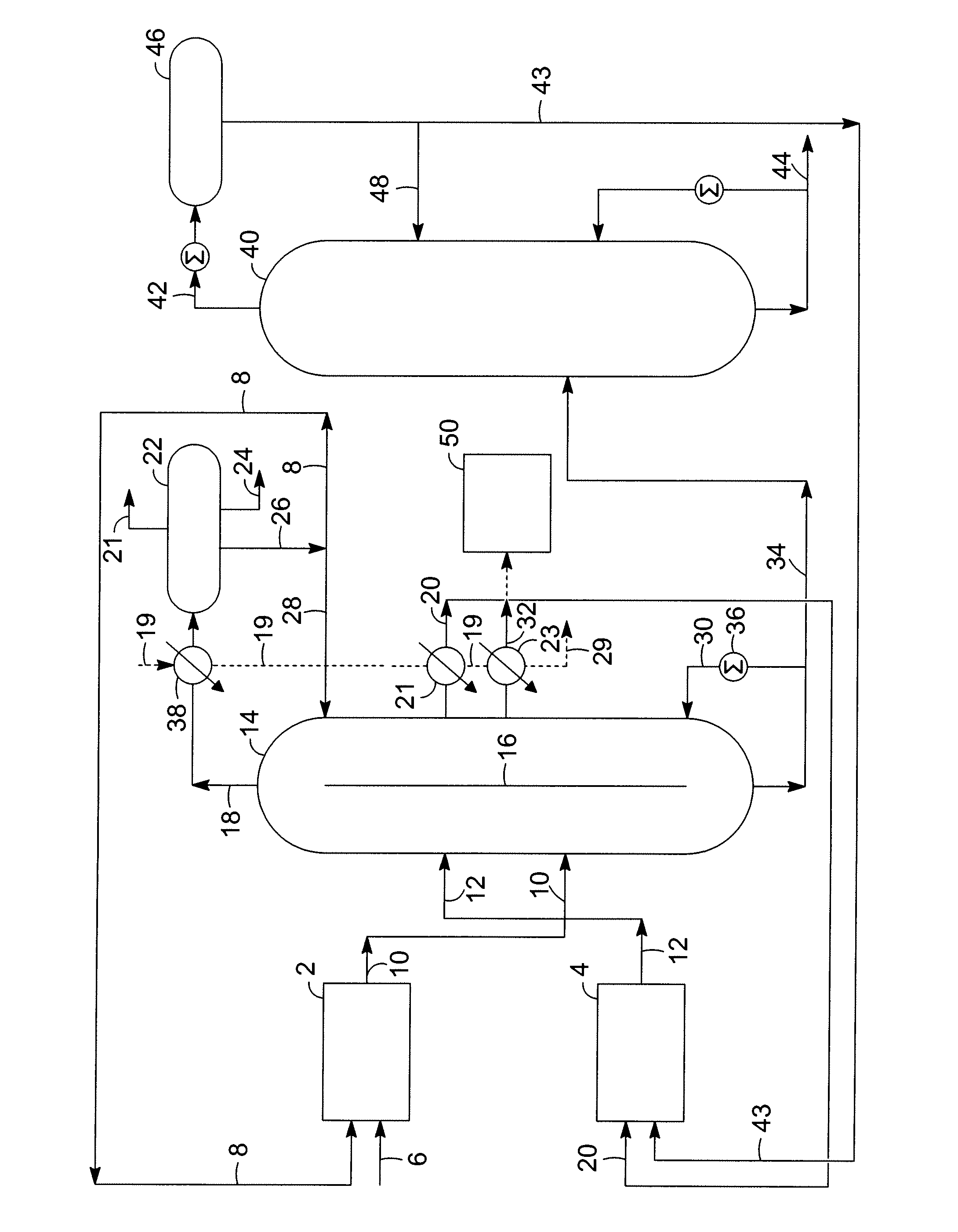 Apparatus for producing ethylbenzene or cumene