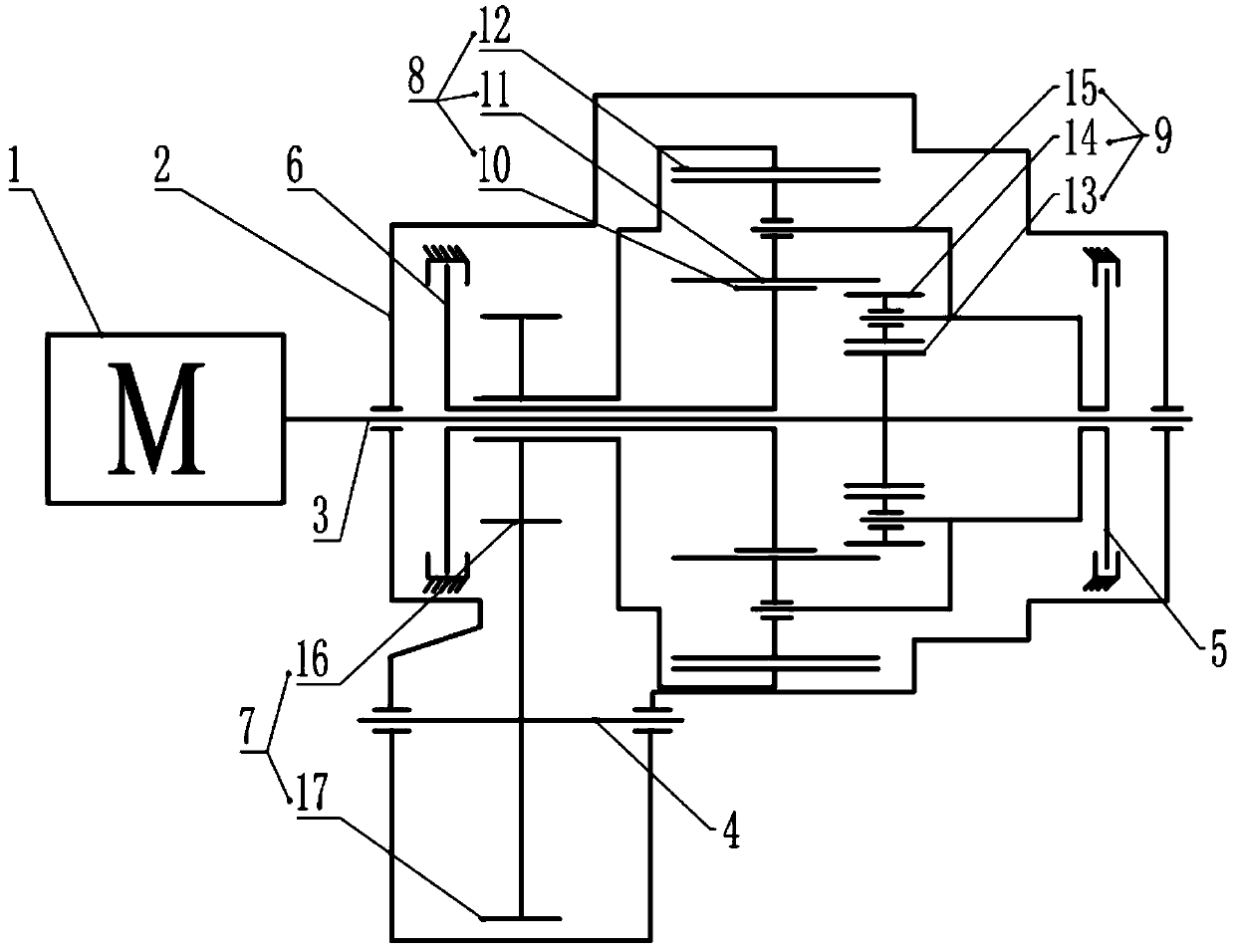 Two-gear mechanical automatic transmission for electric vehicle