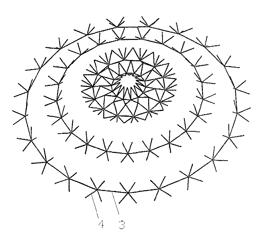 Local double layer open chord spherical reticulated shell