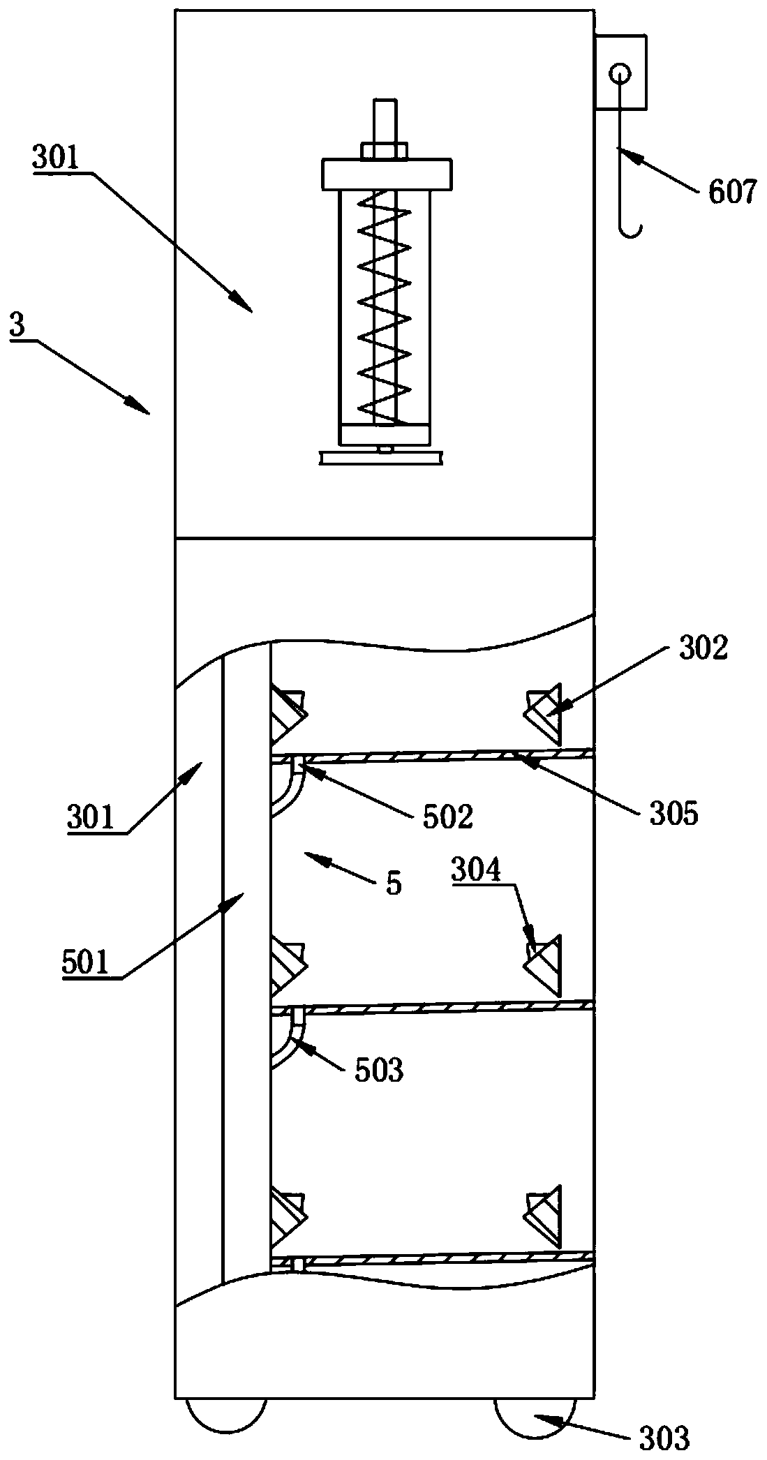 A storage device for waste batteries