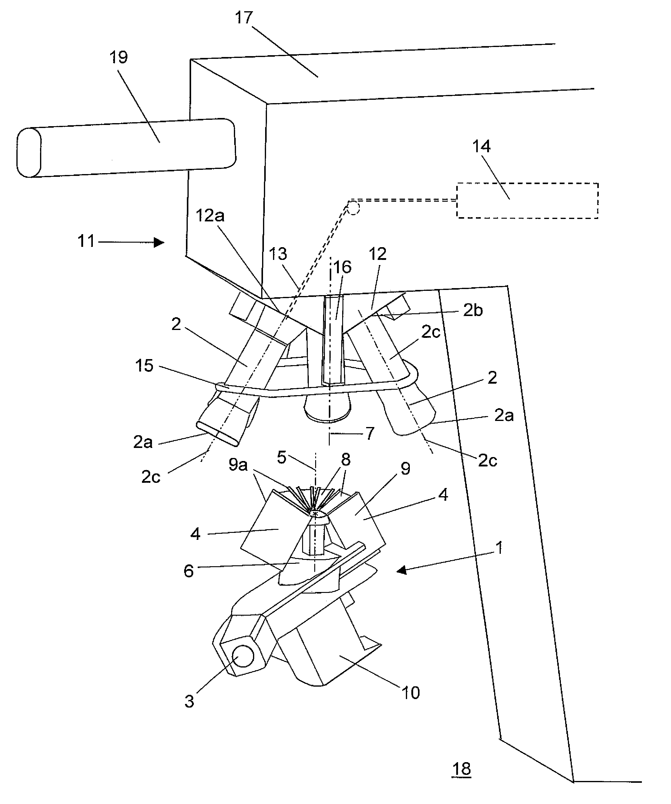 Rotary parlour for automatic milking of animals and a method for attaching teat cups to milking animals on a rotary platform