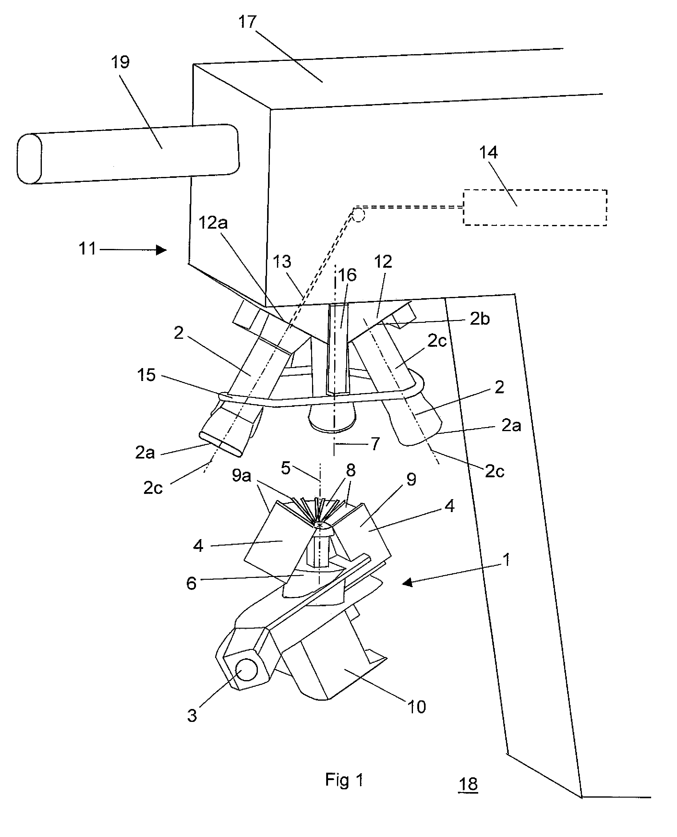 Rotary parlour for automatic milking of animals and a method for attaching teat cups to milking animals on a rotary platform