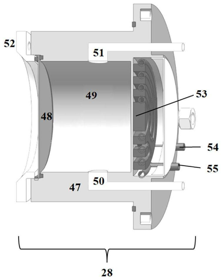 A cyclotron-based spent fuel extraction agent alpha particle irradiation system and irradiation method