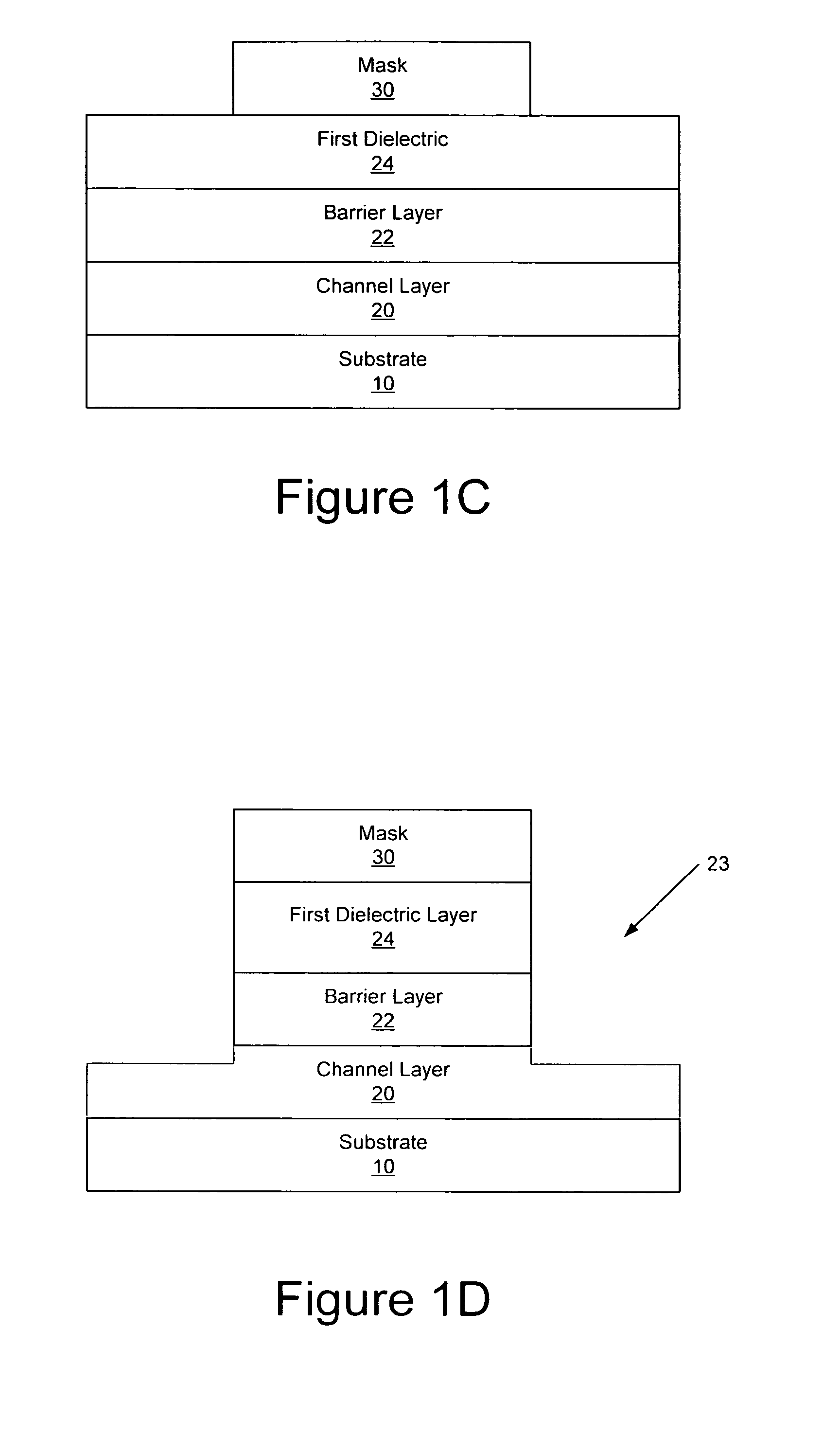 Methods of fabricating nitride-based transistors having regrown ohmic contact regions