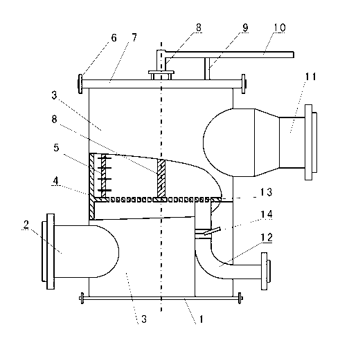 Pipeline online filter with function of manual sewage discharge