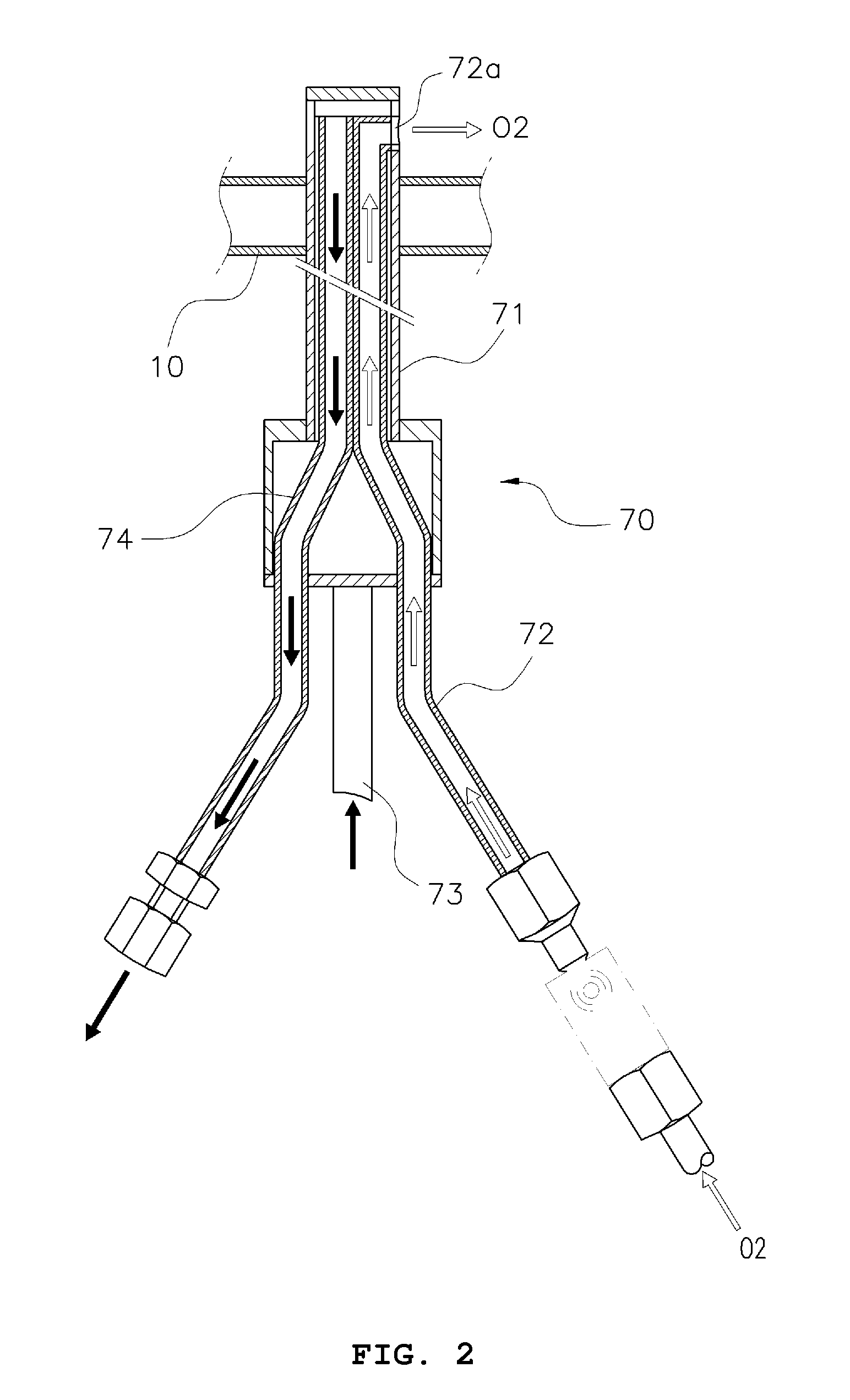 Melting furnace having a gas supplying apparatus