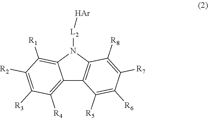 Plurality of host materials and organic electroluminescent device comprising the same