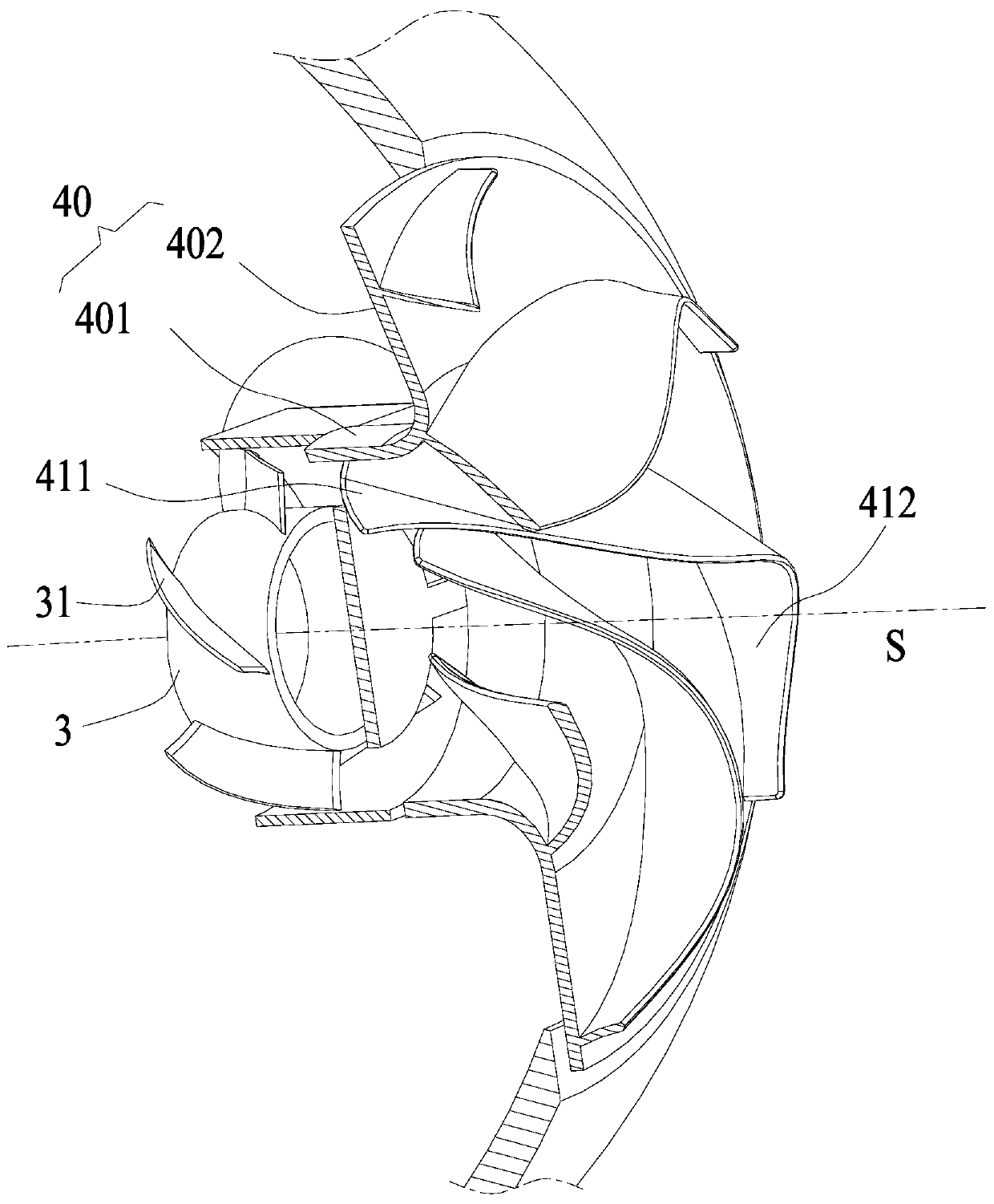 Wind guiding structure and electronic device applying same