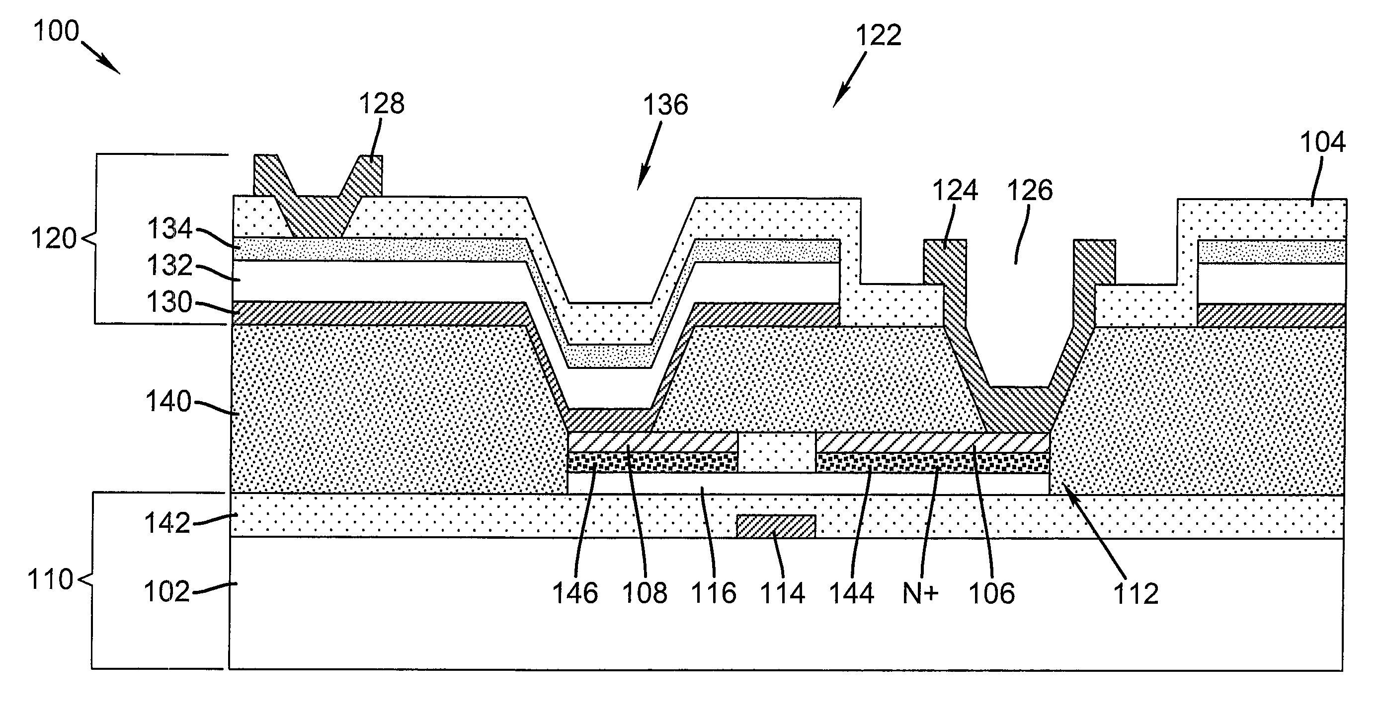 High fill-factor sensor with reduced coupling