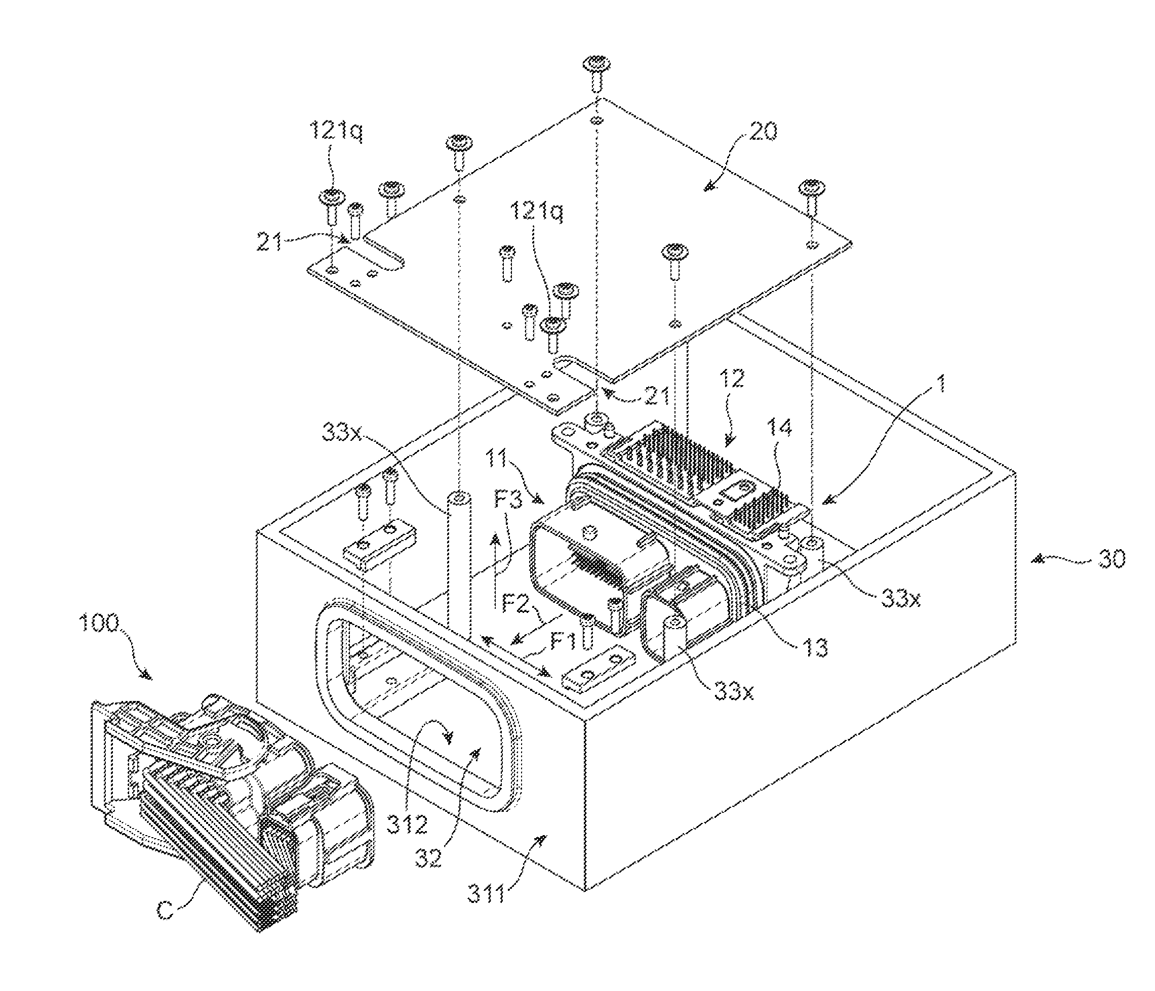 Casing for electric connector coupled to a cable