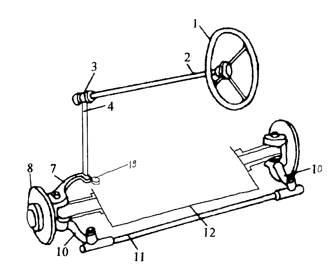 Steering wheel walking tractor