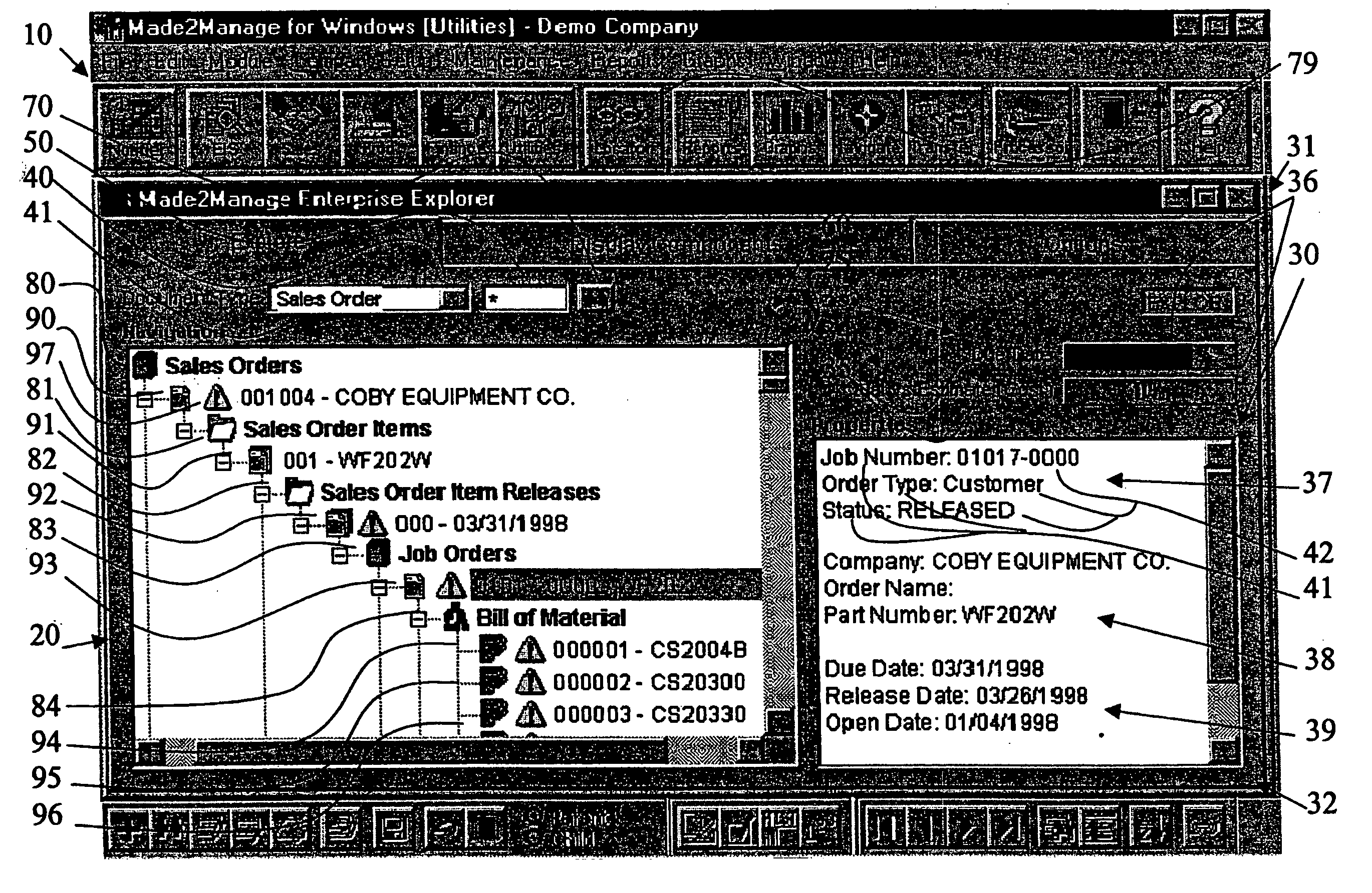 Navigational interface for ERP system