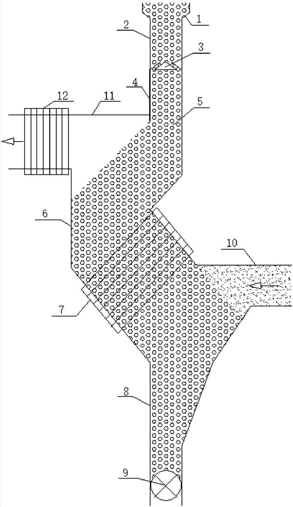 High-temperature dust-containing flue gas moving particle bed purification and waste heat recovery system