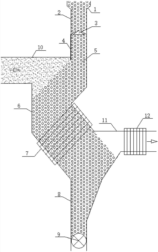 High-temperature dust-containing flue gas moving particle bed purification and waste heat recovery system