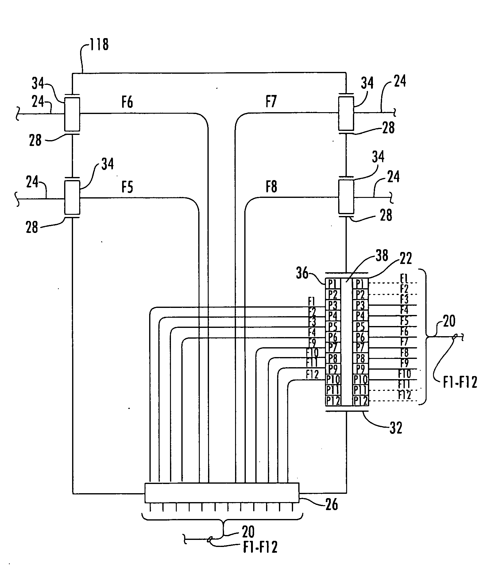 Fiber Optic Network Architecture Having Optical Connection Terminals in Series Arrangement