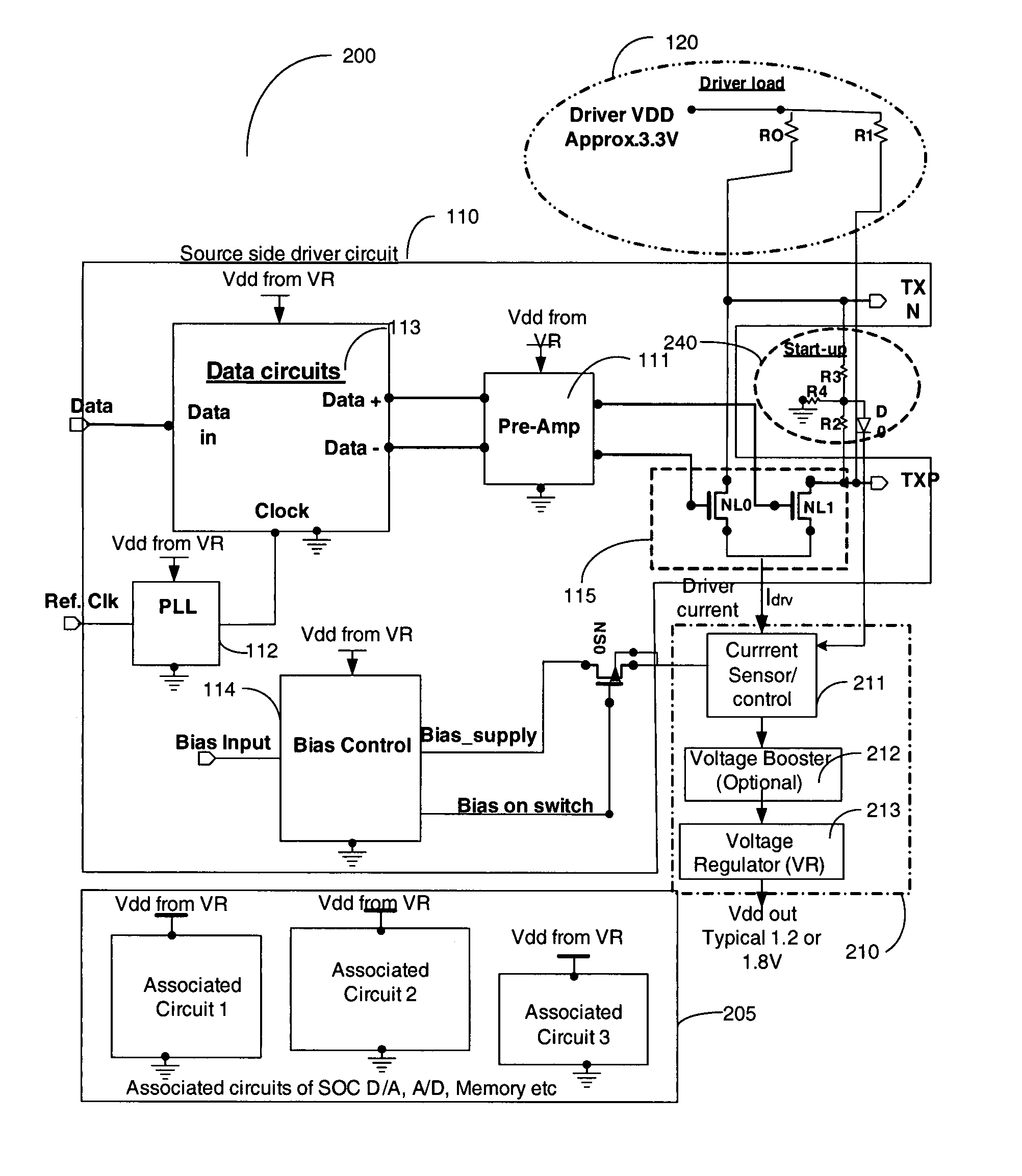 Apparatus and method for recovery of wasted power from differential drivers