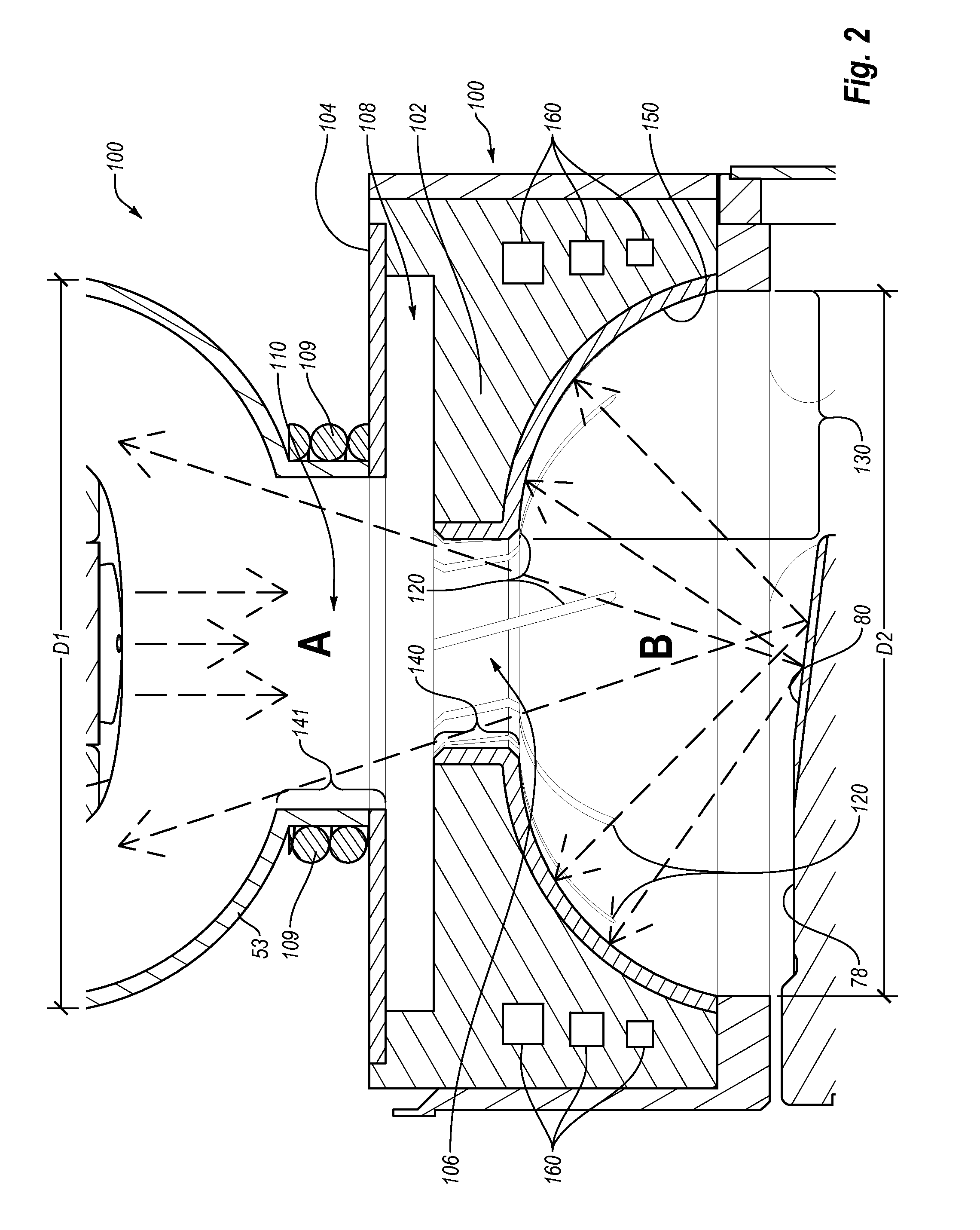 X-ray tube aperture body with shielded vacuum wall