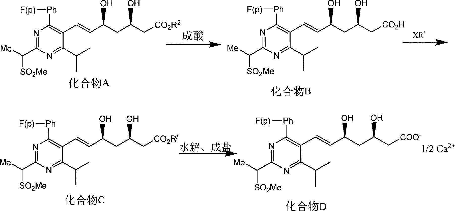 Method for synthesizing rosuvastatin intermediate and rosuvastatin