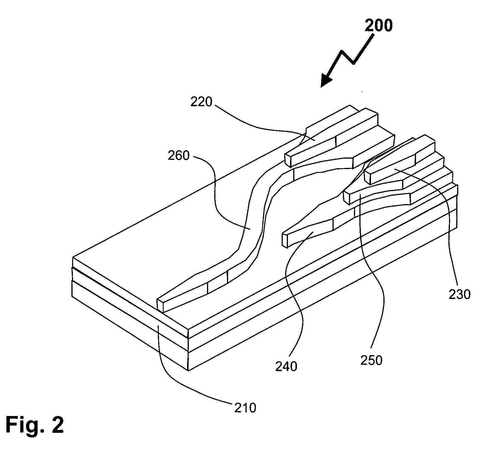 Integrated optics arrangement for wavelength (De)multiplexing in a multi-grade vertical stack