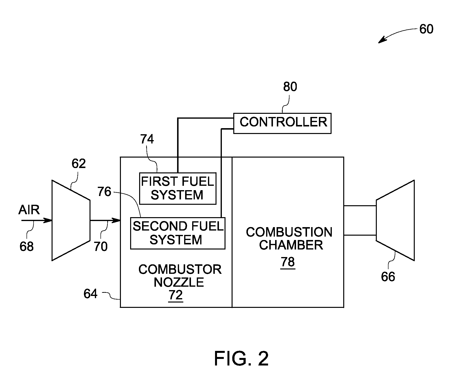 Combustor nozzle for a fuel-flexible combustion system