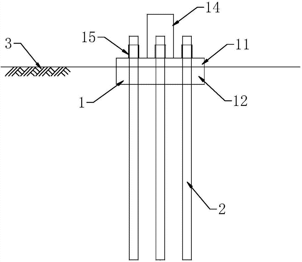 Offshore wind power multi-pile bearing platform composite foundation and construction method