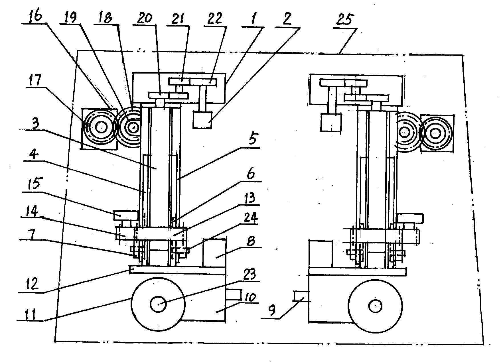 Horizontal and longitudinal moving device of automobile