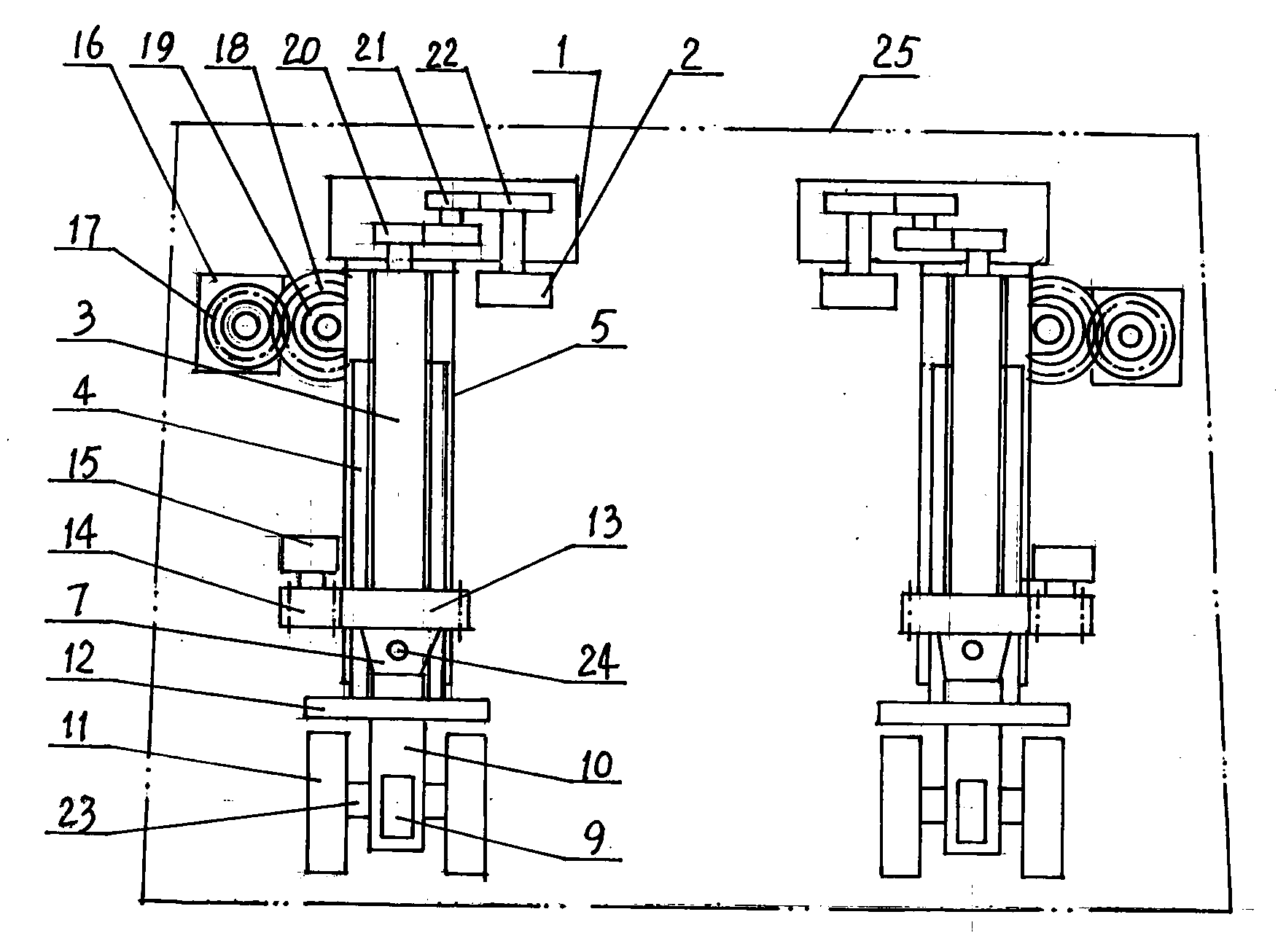 Horizontal and longitudinal moving device of automobile