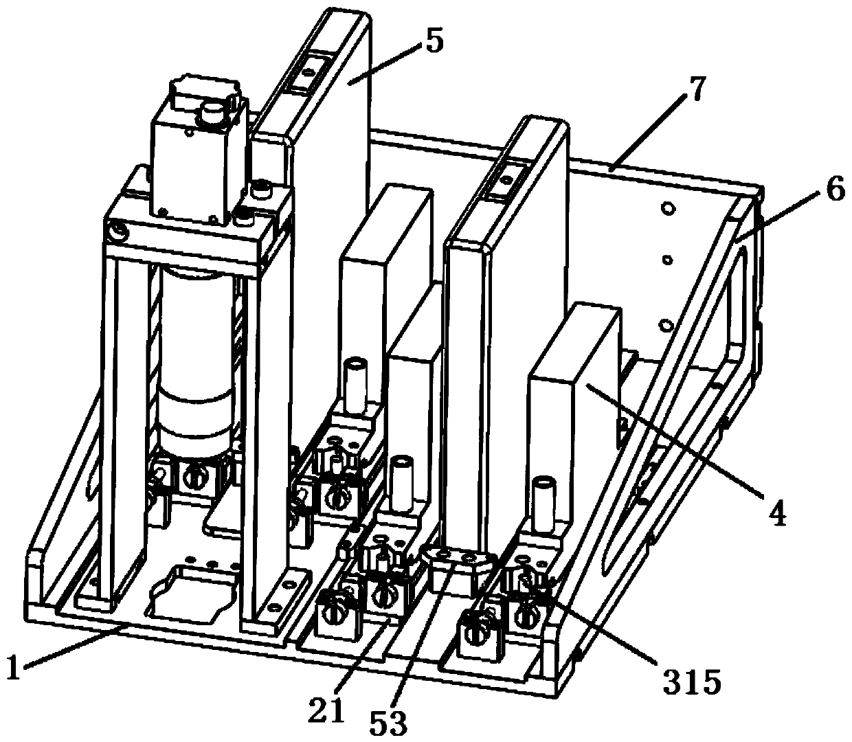 A nozzle support device and a character jet printing machine with the nozzle support device