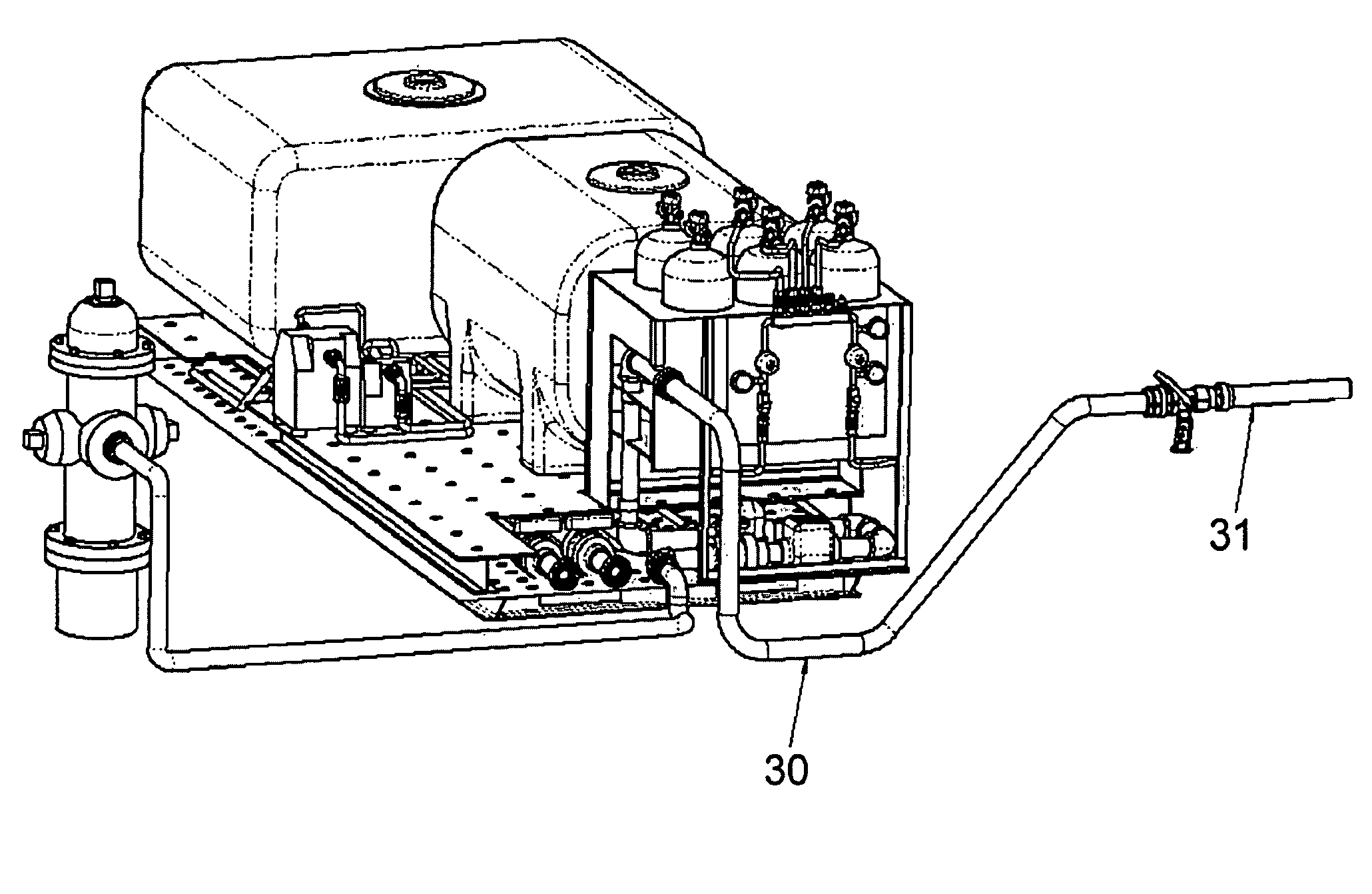 Method of, and apparatus for the dispensing of decontaminants and fire suppressant foam