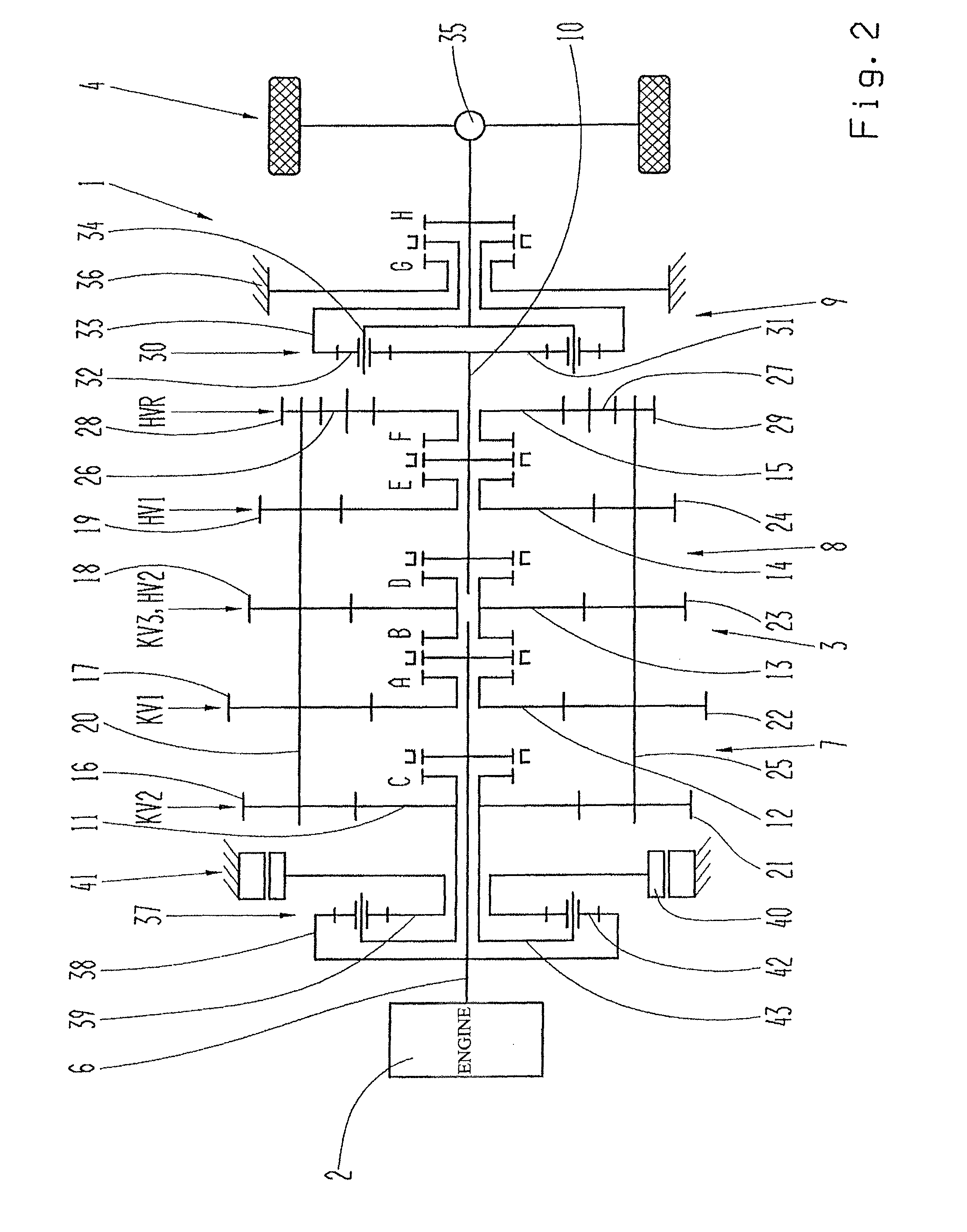 Range-change transmission with an electric engine