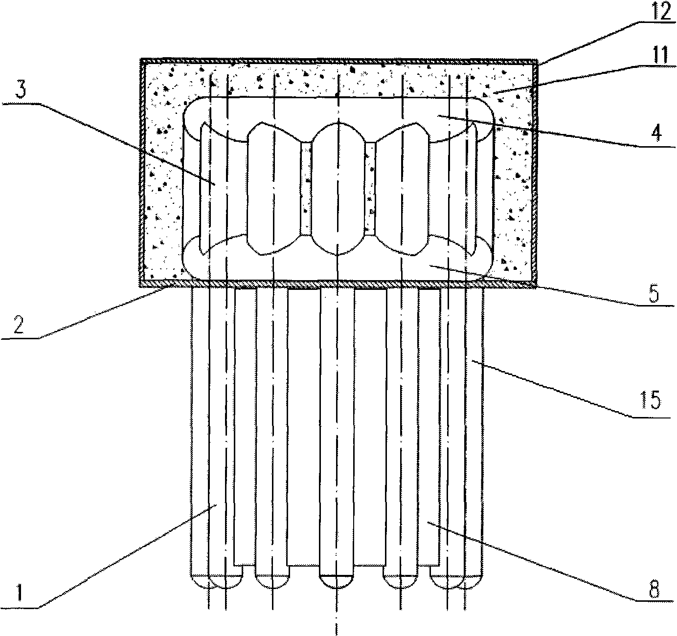 High temperature hot pipe center receiver for tower type solar energy heat power generation