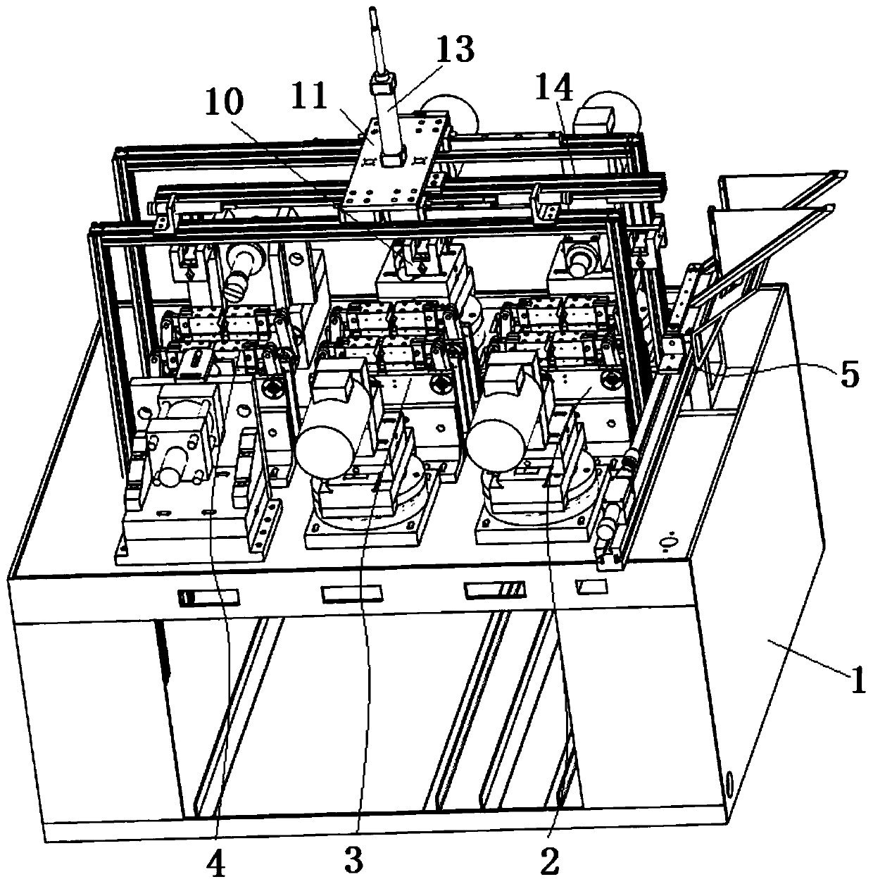 Multi-station continuous hexagonal hole machining integrated machine