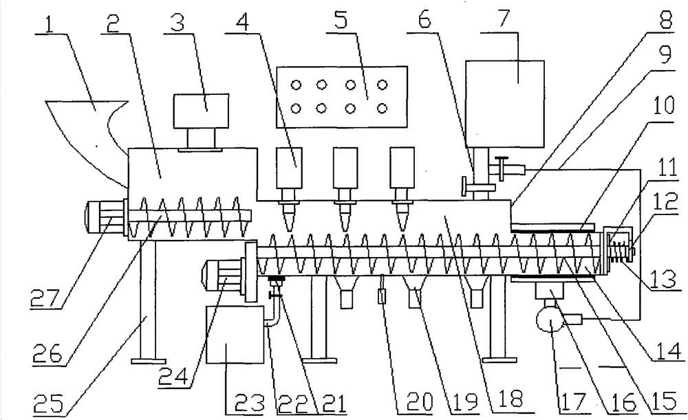 Tea microwave and ultrasonic wave combined dynamic countercurrent extraction method and equipment