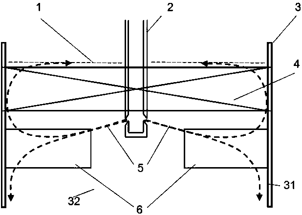 Slab continuous casting crystallizer flow field control method